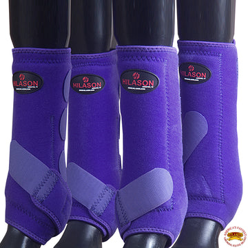4 Pack Lrg Hilason Horse Medicine Sports Boots Front Rear Hind Leg